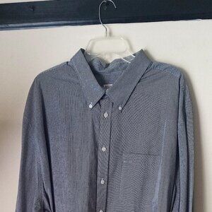 MEN'S BIG AND TALL GRAY CASUAL DRESS BUTTON COLLAR SHIRT-4XL